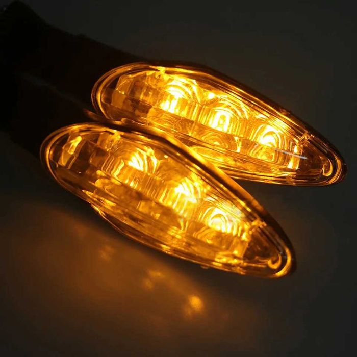 Par piscas LED longos moto cafe racer