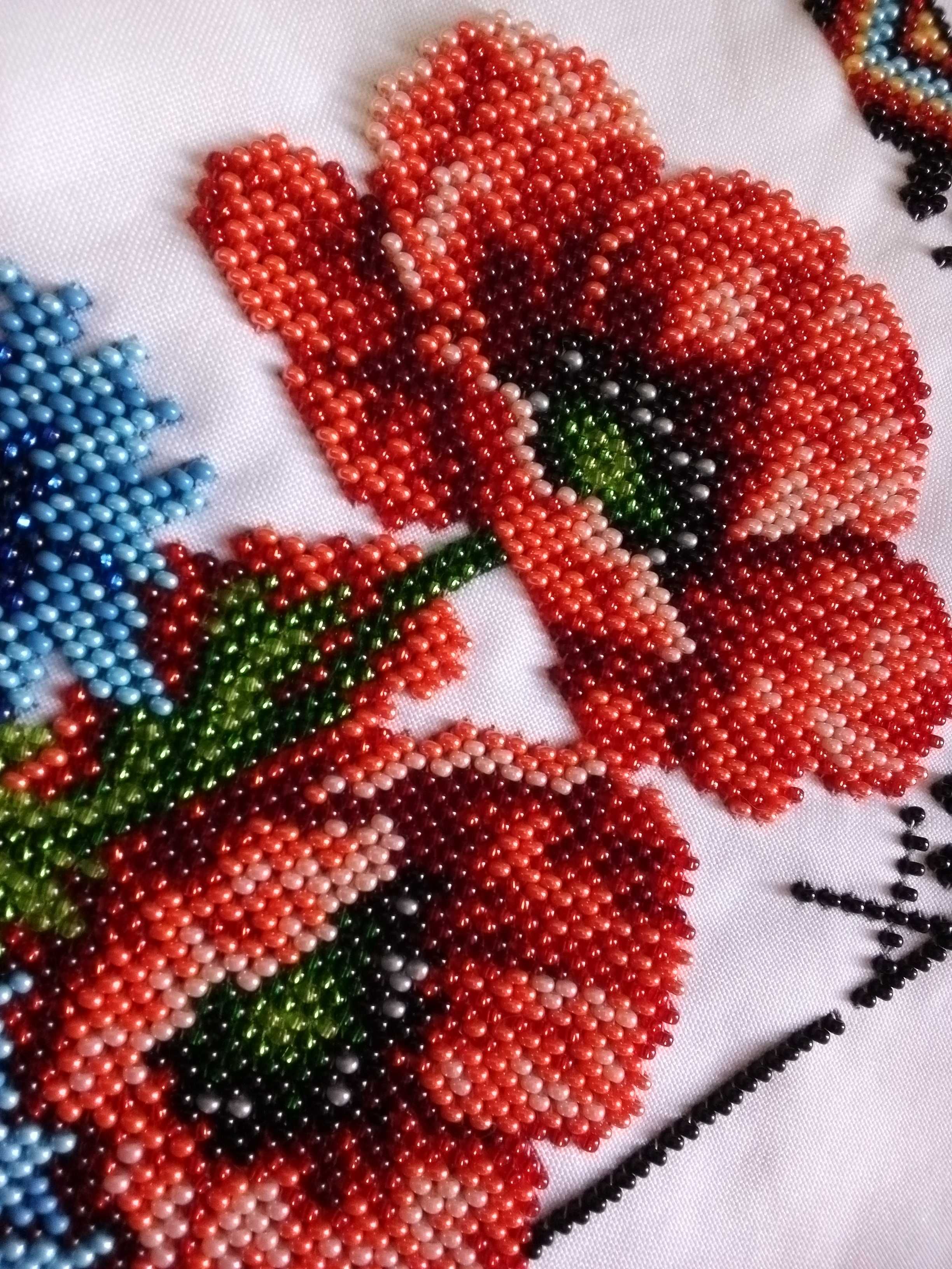 Рушник на Спасівський кошик, вишитий бісером