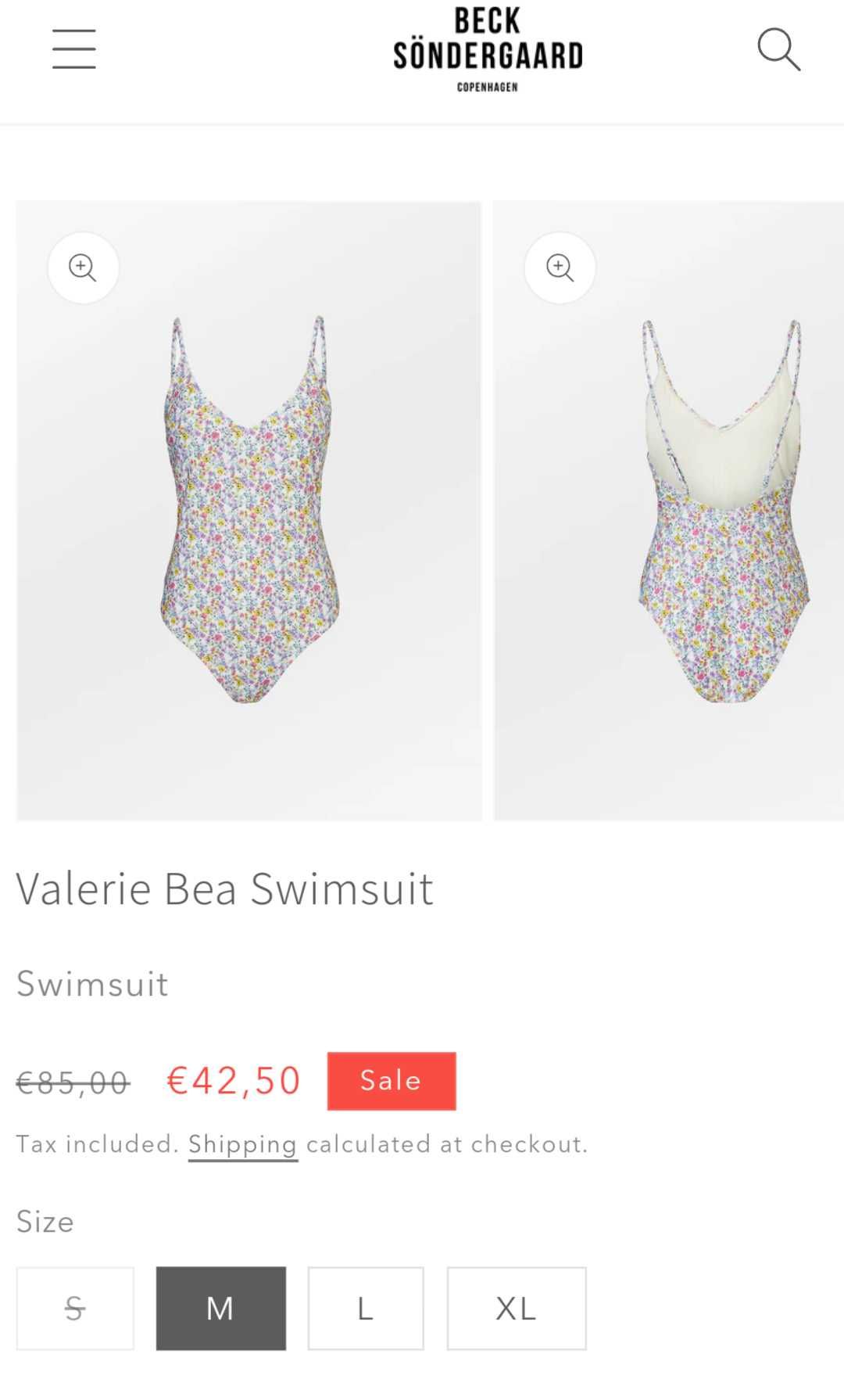 Valeria Bea Swimsuit Beck Sondergaard купальник суцільний L