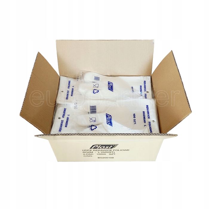 Rękawice Rękawiczki foliowe Plast zrywki KARTON L' europartnersklep.pl