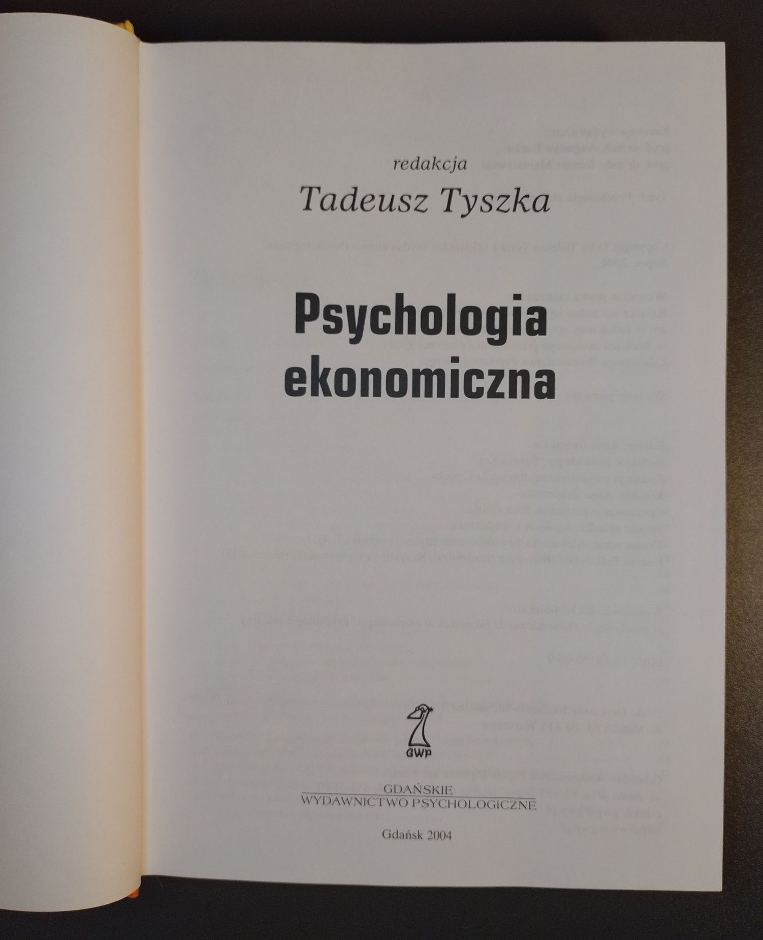 Psychologia ekonomiczna. Tadeusz Tyszka