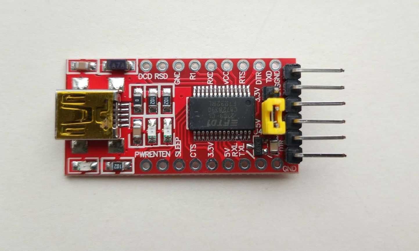 FTDI232RL UART TTL конвертер индикация RX/TX уровни 3 / 5 В mini USB