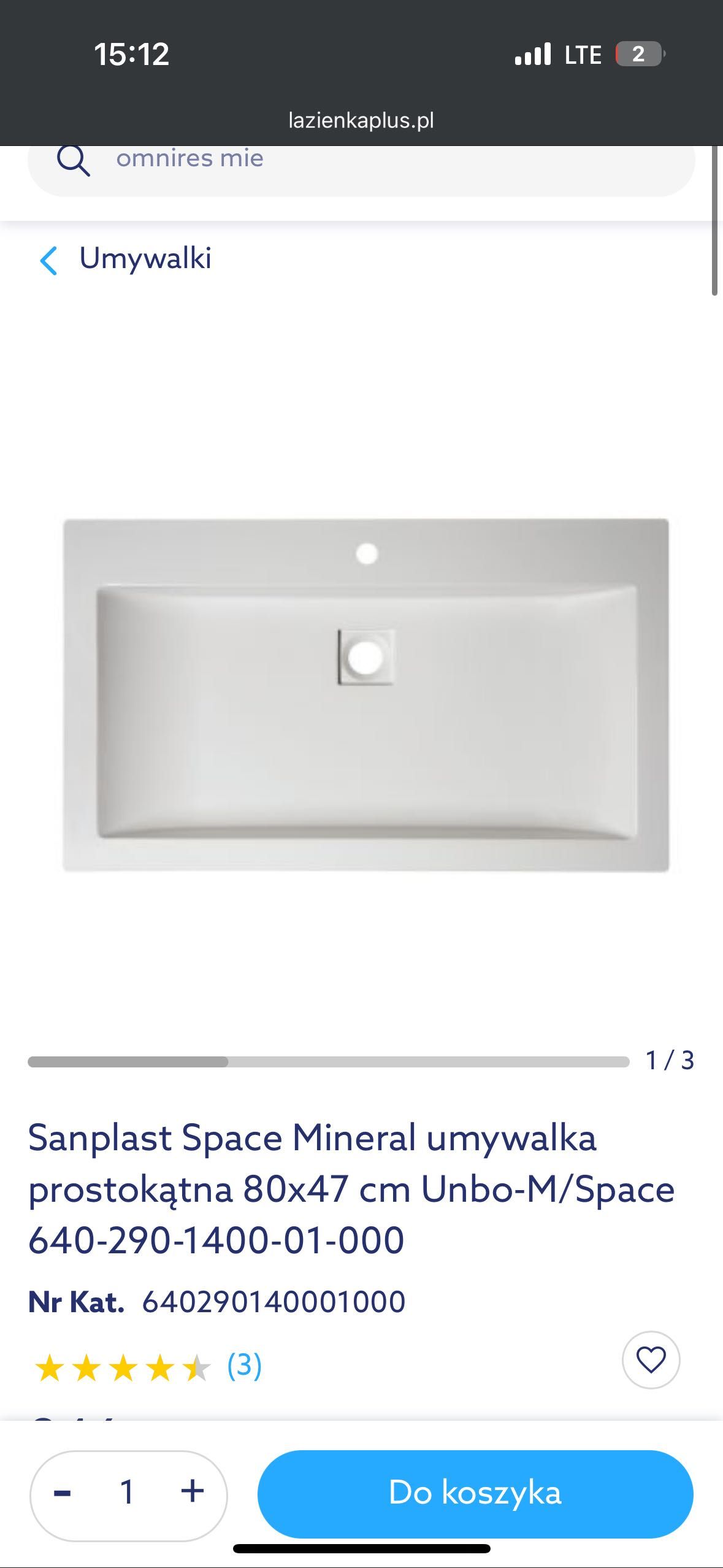 Umywalka nablatowa Sunplast mineral