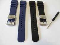 Silikonowy pasek do zegarka nurka Seiko 20mm 22mm czarny granatowy