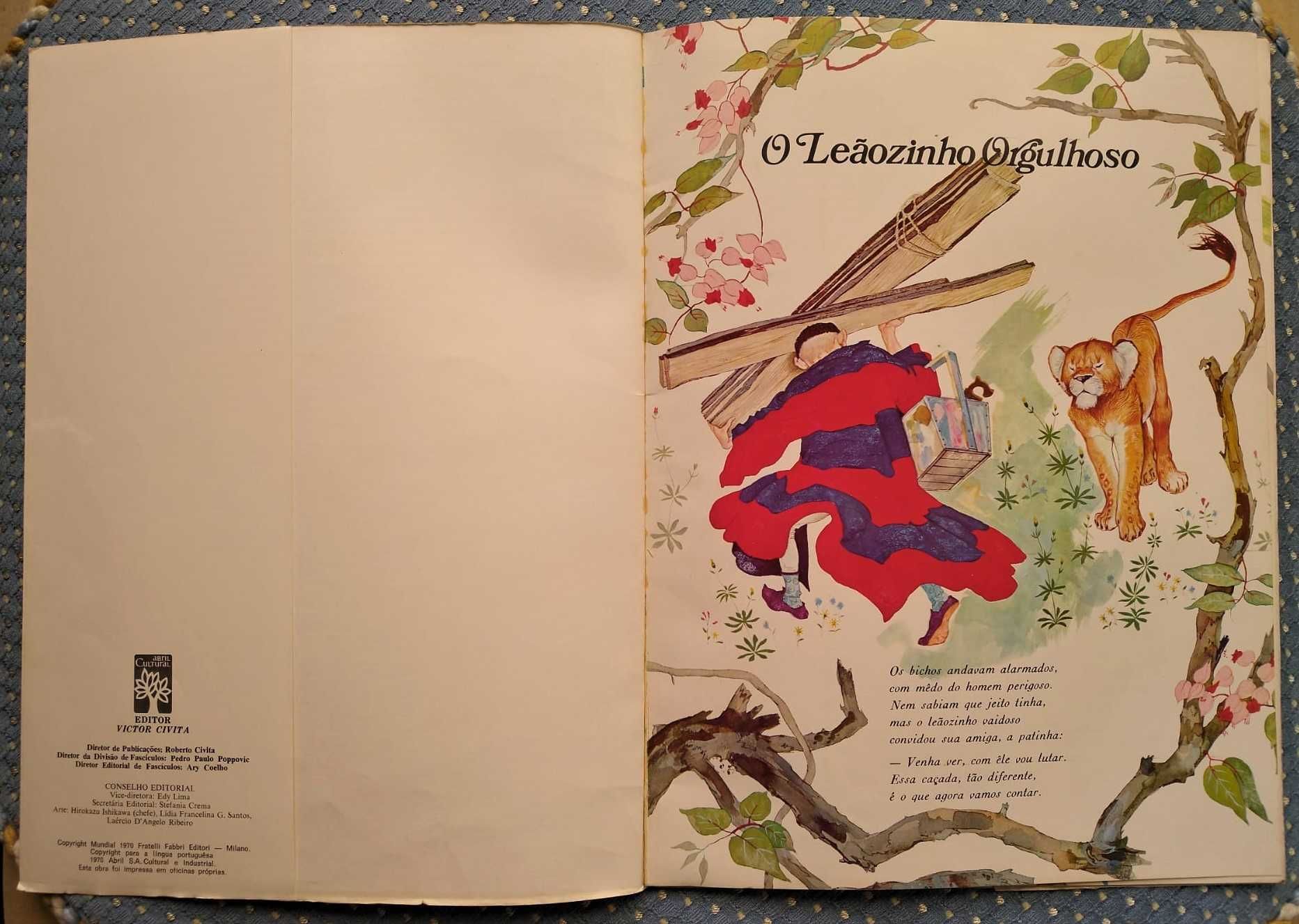 Livro 26x35cm "O Leãozinho Orgulhoso" Fábulas Encantadas Nº11 - 1970
