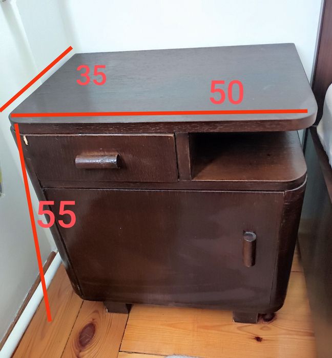 2x szafka nocna lewa i prawa PRL