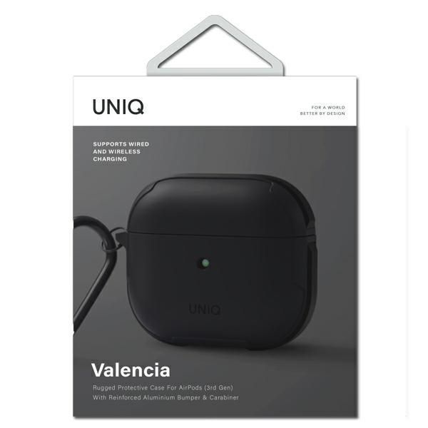 Uniq Etui Valencia Airpods 3 Czarny/Midnight Black Antimicrobial