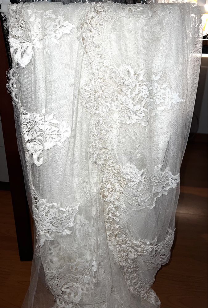 Vestido Original PRONOVIAS sereia + Fato completo de noivo + véu renda