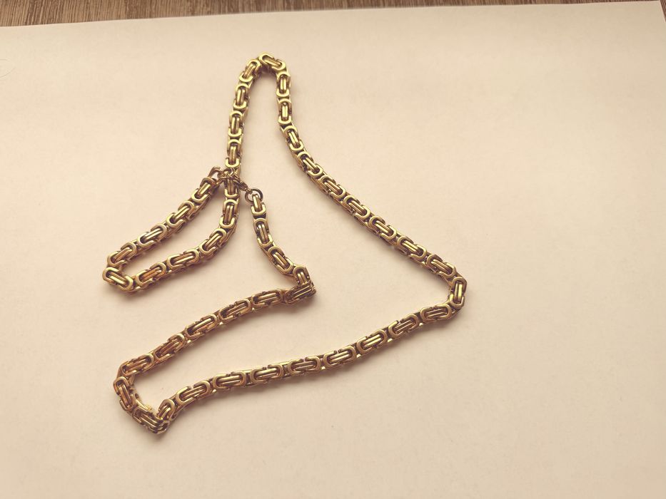 Łańcuszek złoty królewski splot ze stali szlachetnej/nierdzewnej 60cm