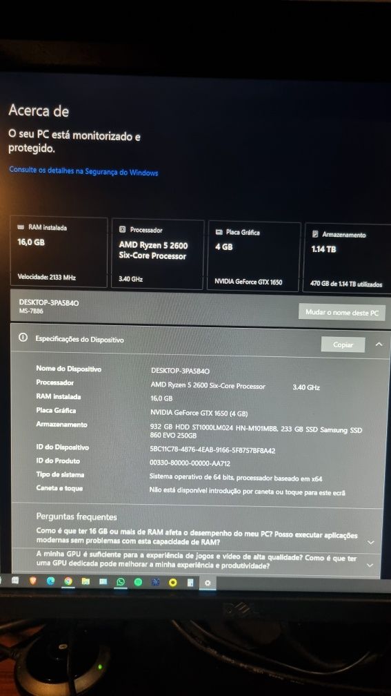 pc gamer Ryzen 5 2600 6 cores. 16gb RAM DDR4.ssd nvme 512. gráfica GTX