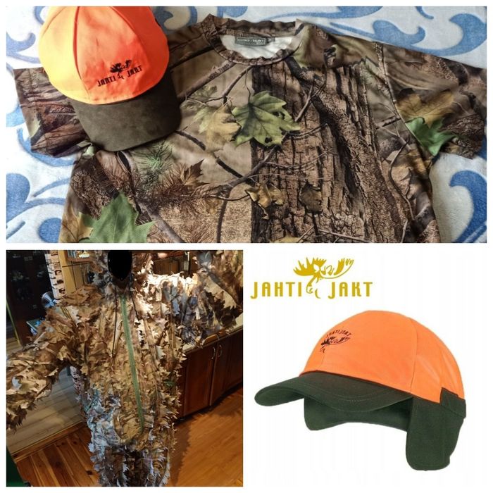 Zestaw myśliwski, 2 czapki, t-shirt, strój maskujący. Unisex