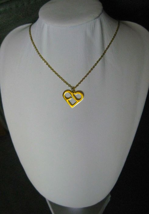 Colar Aço Dourado Coração Infinito NOVO