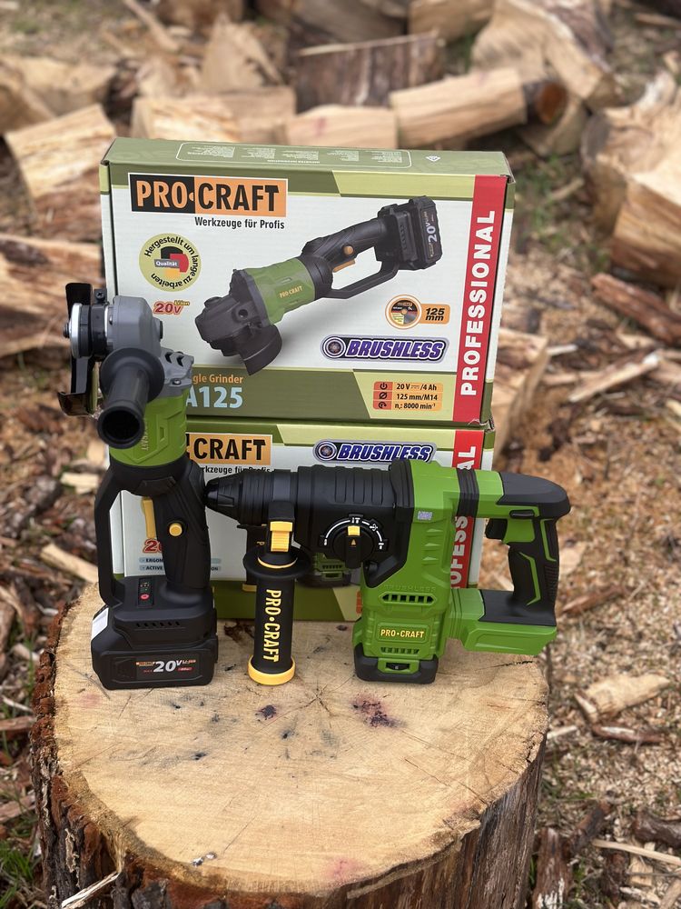 Акумуляторний набір Procraft перфоратор Pha 30(2.8дж) + ушм Pwa 125