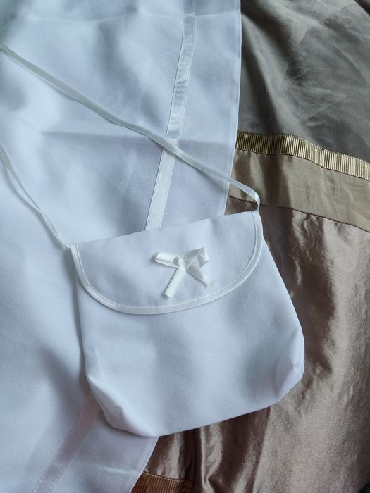 Sukienka alba komunijna na kole. 146-152 torebka