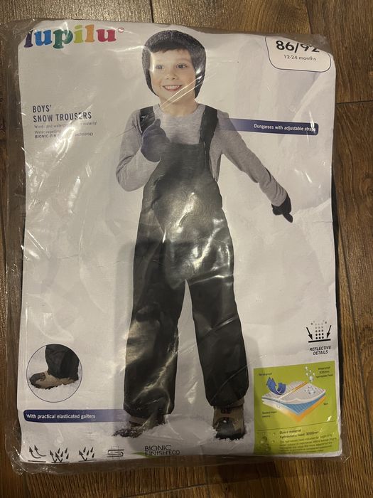 Nowe spodnie zimowe Lupilu 86/92 czarne z metką