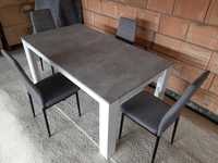 Szary nowoczesny komplet  / stół 160cm + 4 krzesła / Nowy