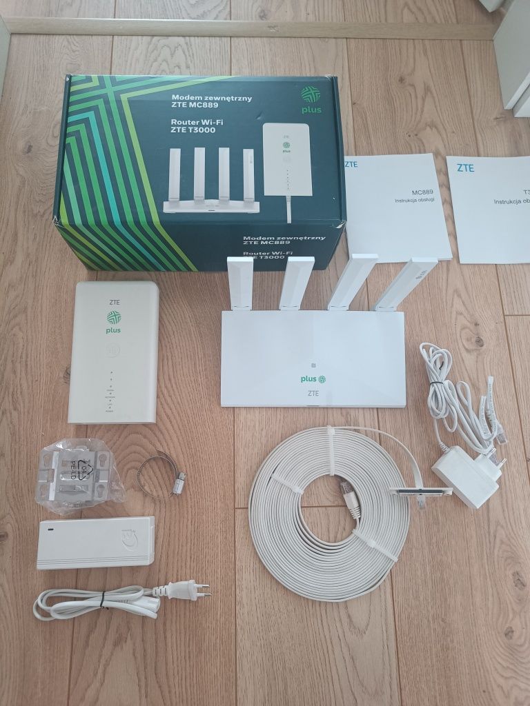 Router 5G / LTE ZTE MC889 + router T3000 Bez Simlocka zestaw ODU + IDU