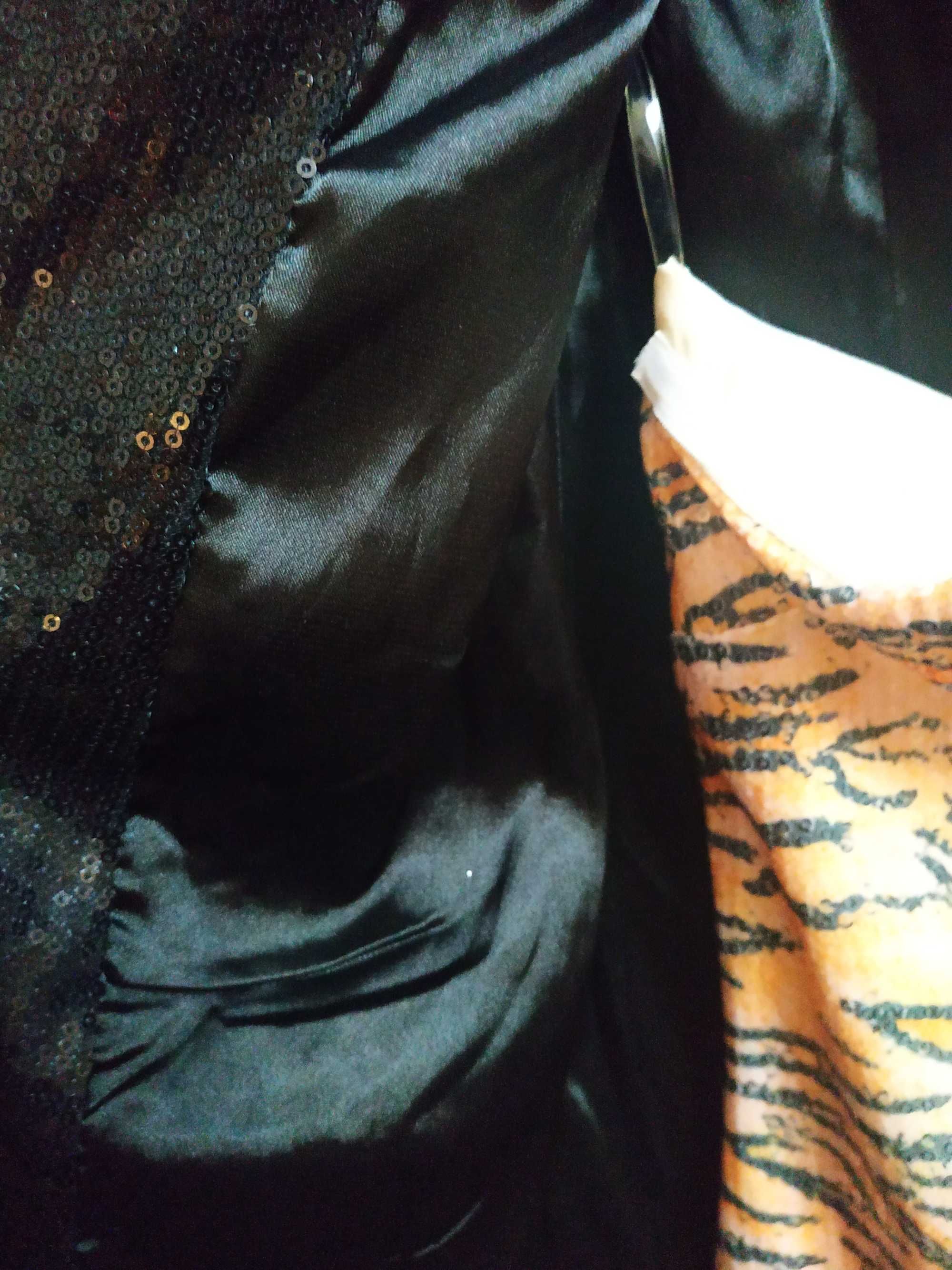 Пиджак жакет черный паетки 14_16 размер