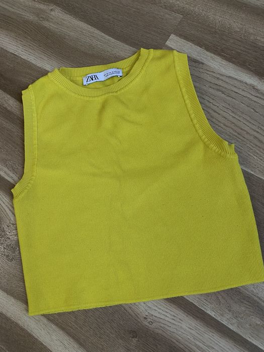 Топ zara жовтий в рубчик