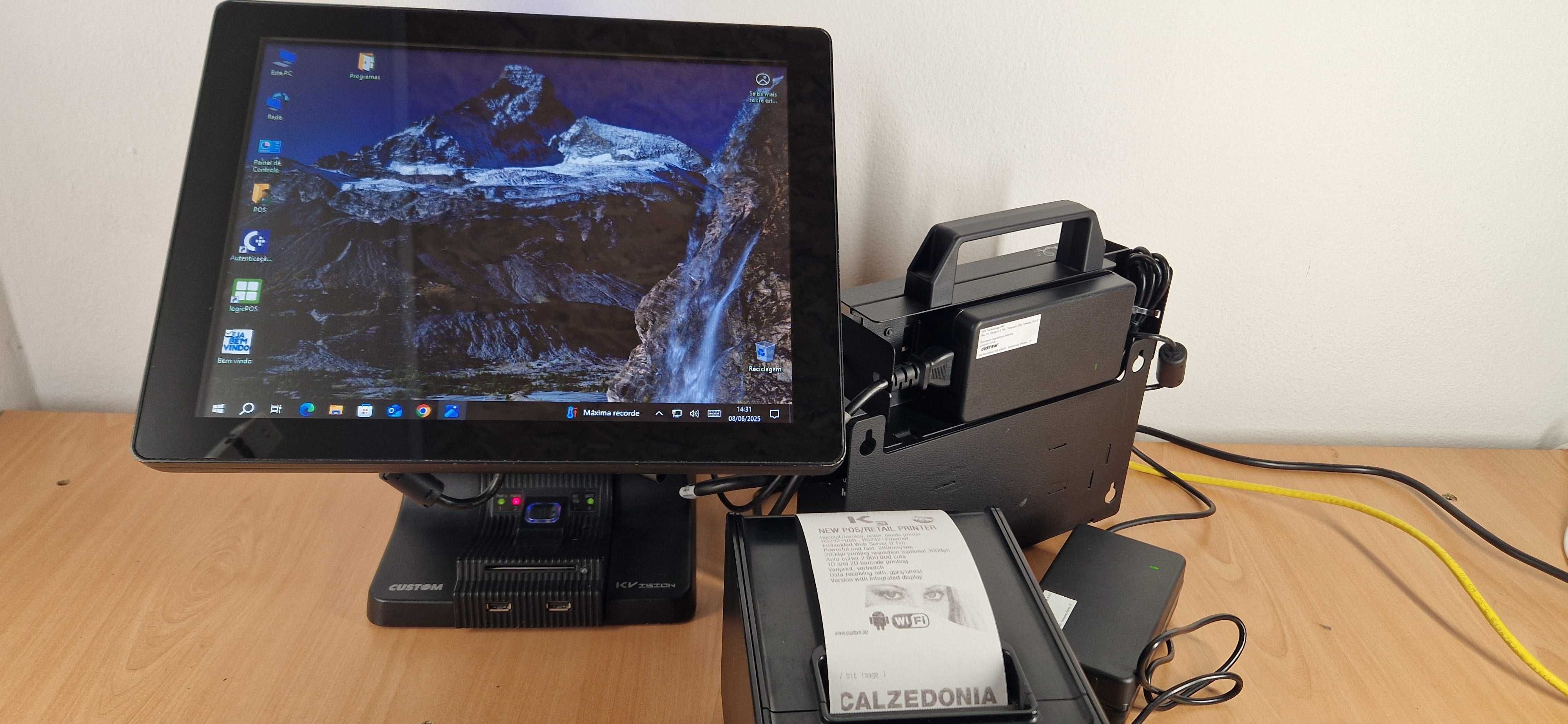 POS monitor Tátil CPU i5  RAM 4G  Win 10Pro impressora