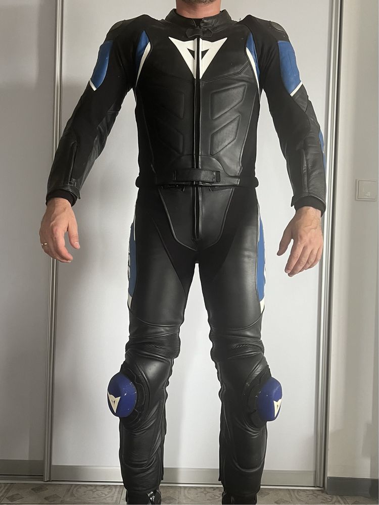 Kombinezon motocyklowy skórzany Dainese AVRO czarno-niebieski rozm. 46