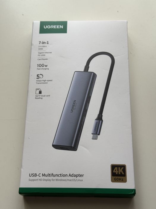 USB-C Hub 7в1 , Multifunctional Adapter для Mac/Windows/Linux