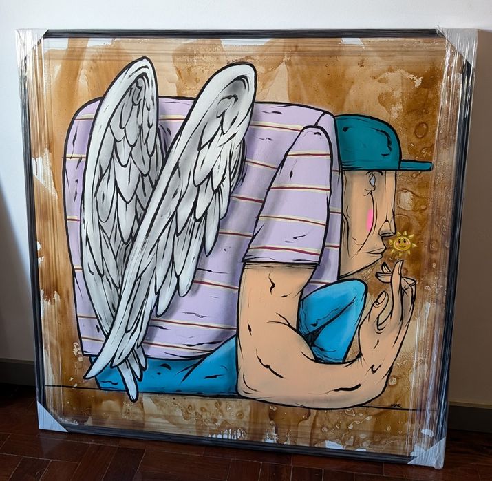 Pintura original "Gonçalo Mar" 98*98cms com moldura