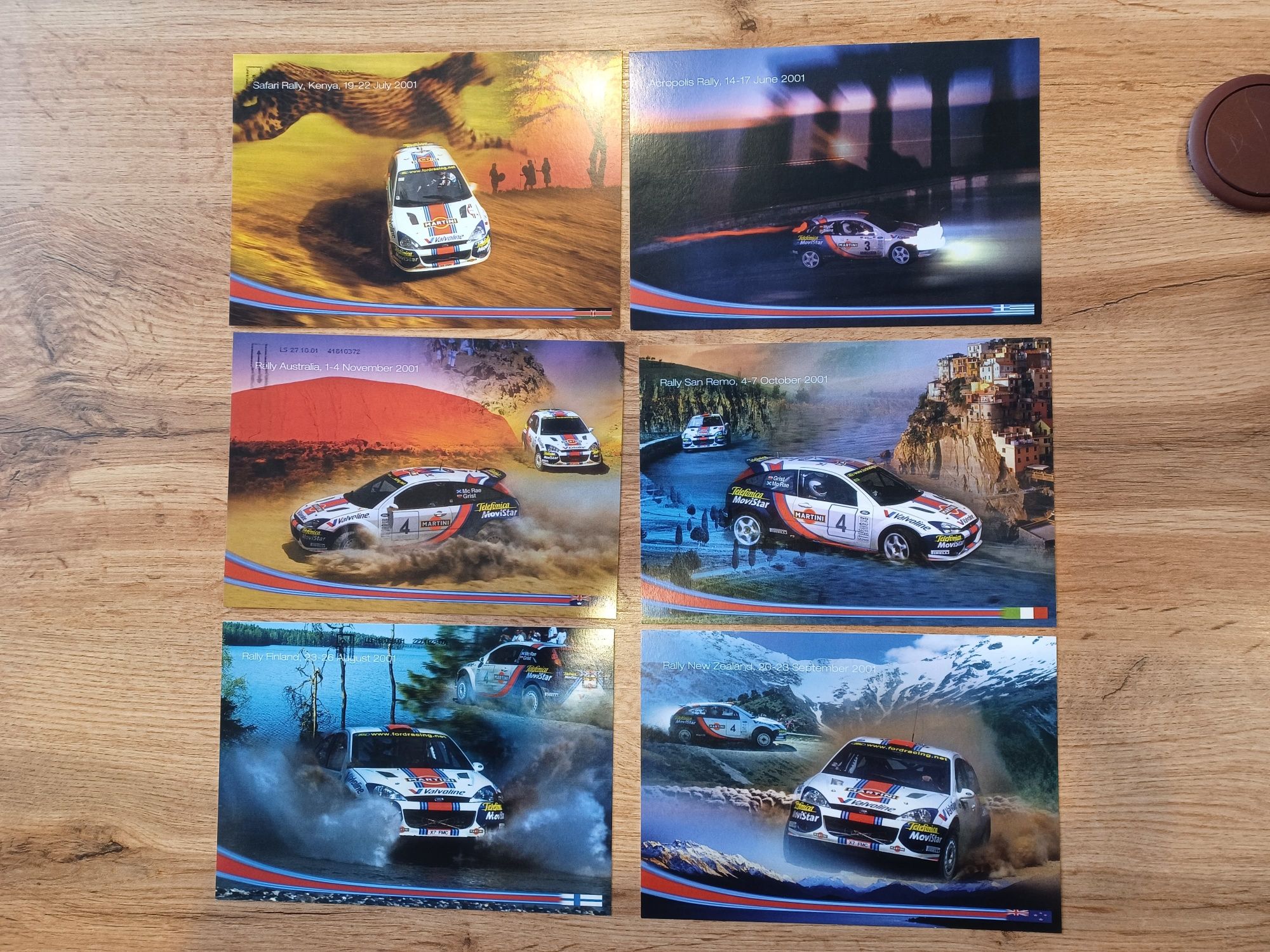 Kartki pocztówki Rally Ford Escort Focus WRC Carlos Sainz Colin MC Rae