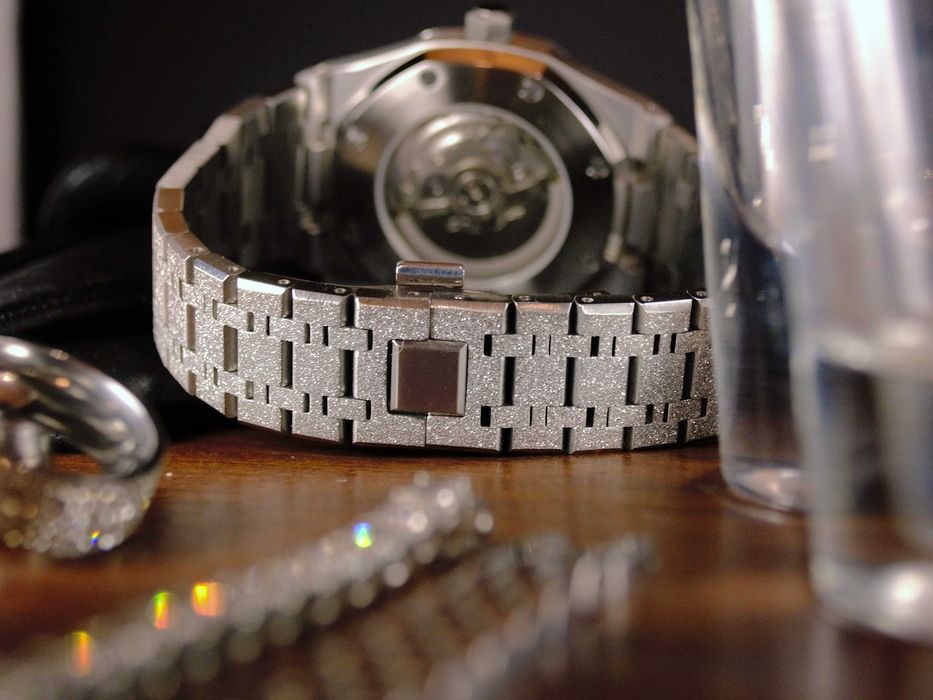 Zegarek Seiko Mod Royal Oak Frosted Bustdown Iced Out Arabskie Cyfry