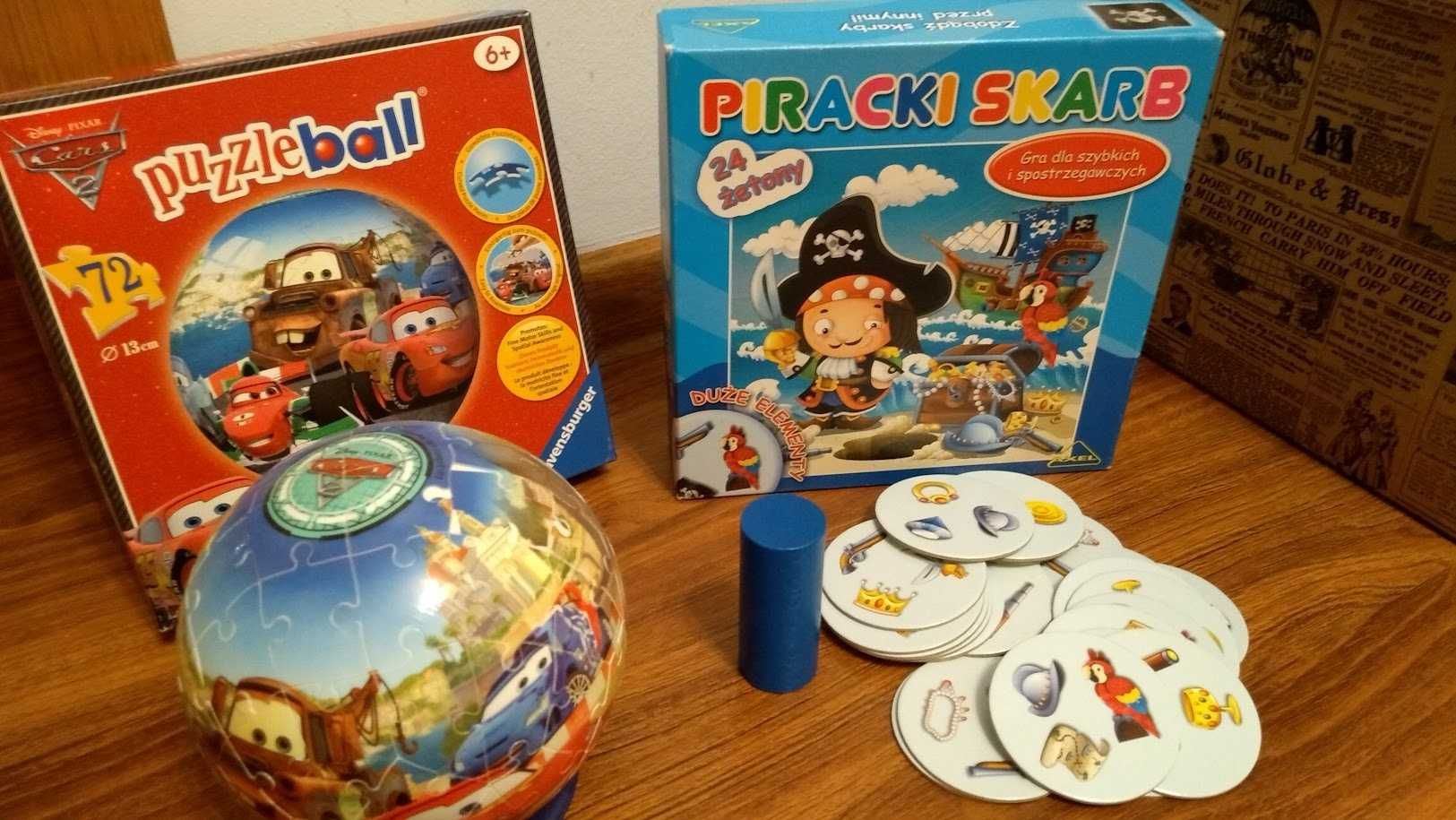 Gra Piracki Skarb + Puzzle 3D (z bohaterami z filmu "Auta") /4+/