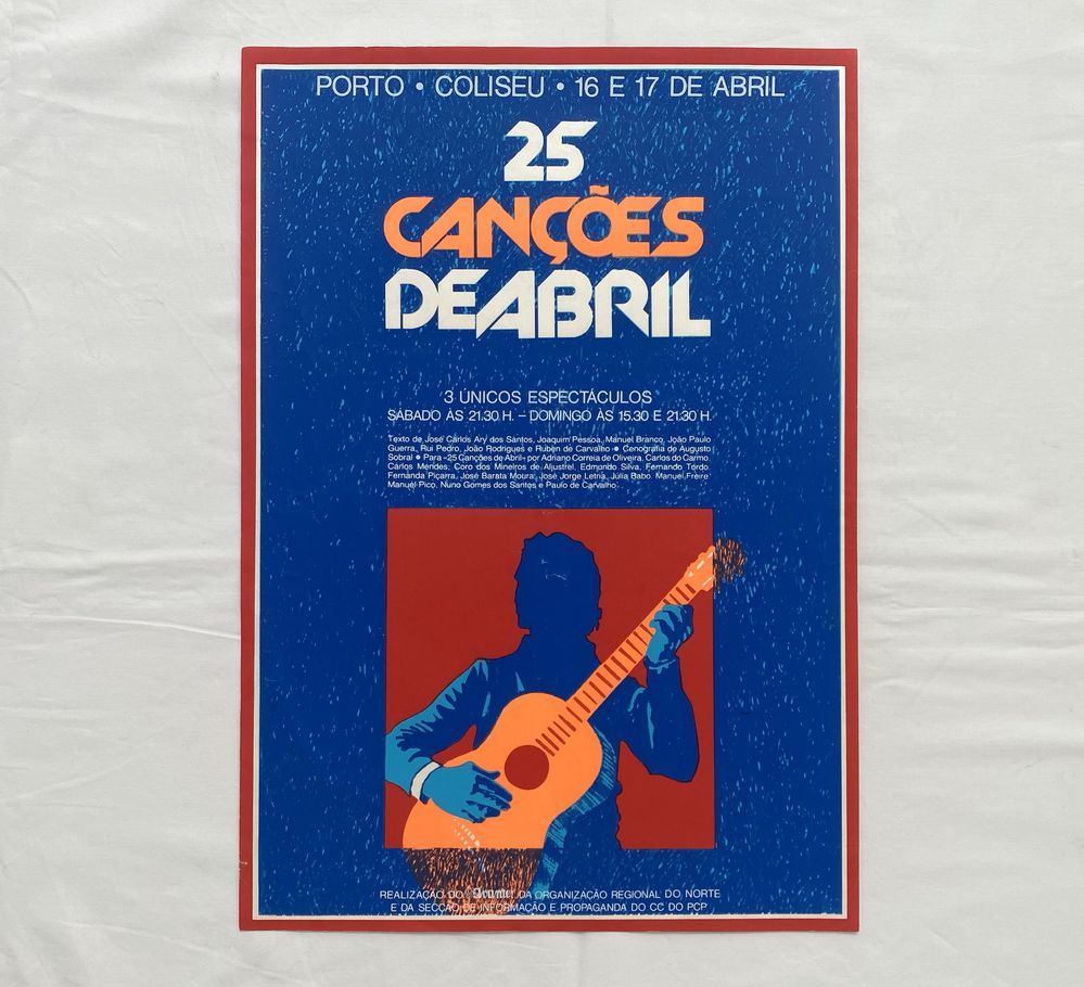 Cartaz 25 Canções de Abril “Coliseu do Porto 1977” raro