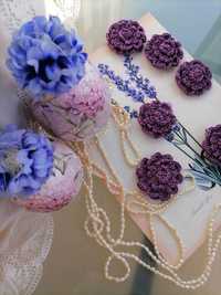 Flores - Feito à mão - Conjunto de 6 - Crochet
