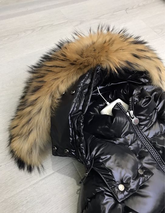 Kurtka męska Moncler puchowa zimowa gęsi puch kaptur jenot futro M L