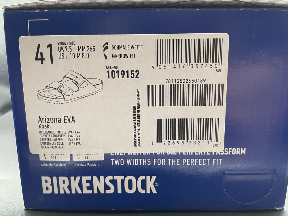 Khaki Klapki Birkenstock NOWE