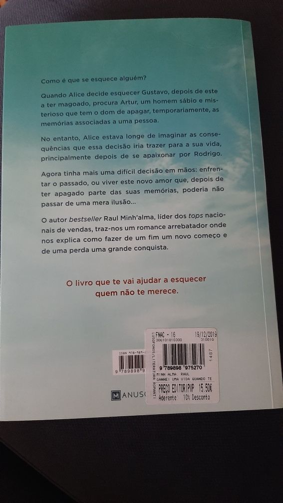 Livro "ganhei uma vida quando te perdi"