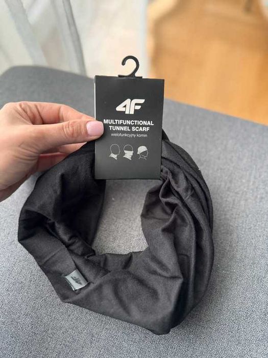 Nowy komin bandana na szyję uniwersalna unisex, one size czarna 4F