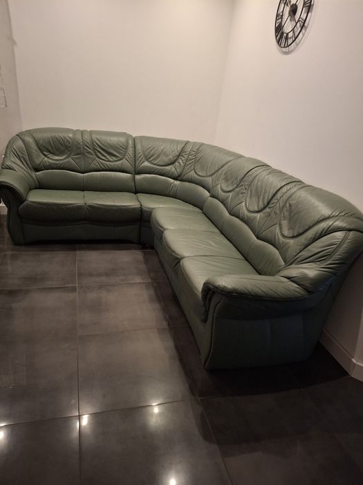 Narożnik  Skóra zielony