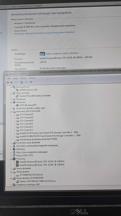 Komputer PC Pentium Dual E2220 2.40GHz 2GB RAM GeForce 210 320GB HDD