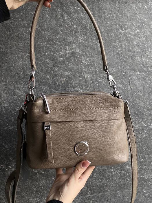 Сумка шкіряна 
Polina&Eiterou 
Бордо, чорний, бежевий