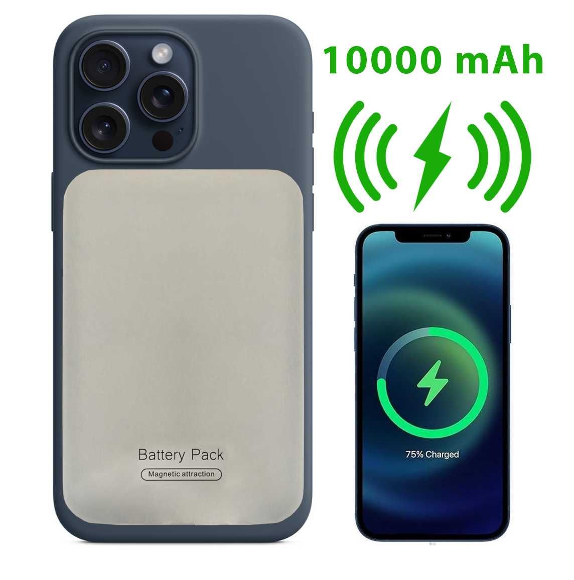 Power Bank indukcyjny magnetyczny kieszonkowy 10000mAh MagSafe iPhone