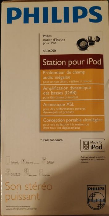 Colunas Philips SBD6000 para Apple Ipod - Novas