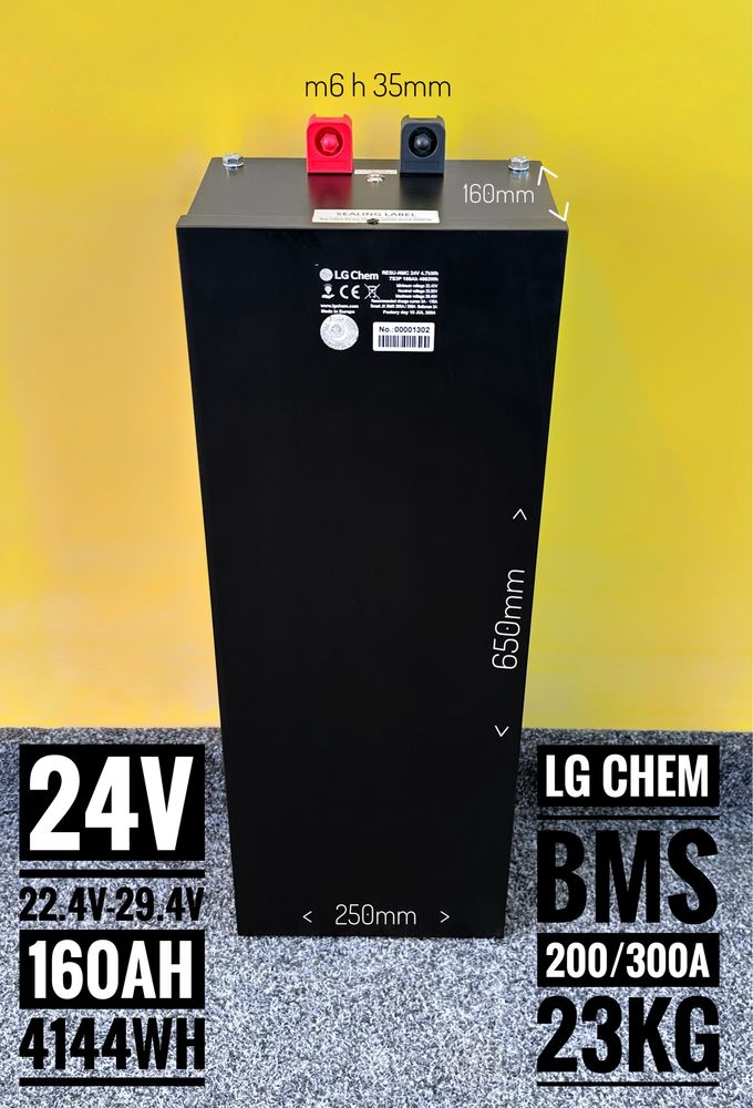 Аккумулятор LG Chem 7S2P 160Ah 4.14kWh BMS 100A для 24V інверторів