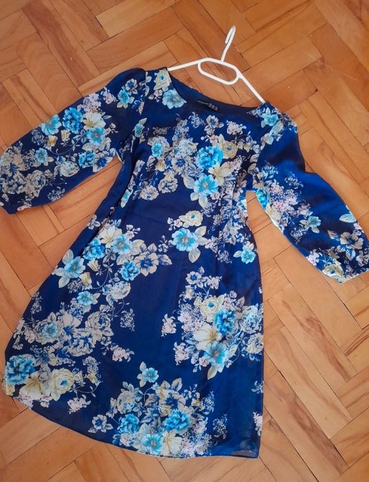 Nowa elegancka trapezowa sukienka 38/40 szyfon na komunię wesele