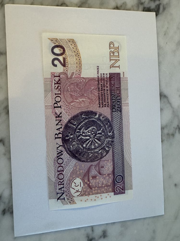 Nowy bankot 20 zł stan unc