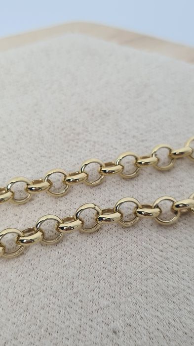 Złoty łańcuszek naszyjnik splot rolo zapiecie toggle Tifany z sercem