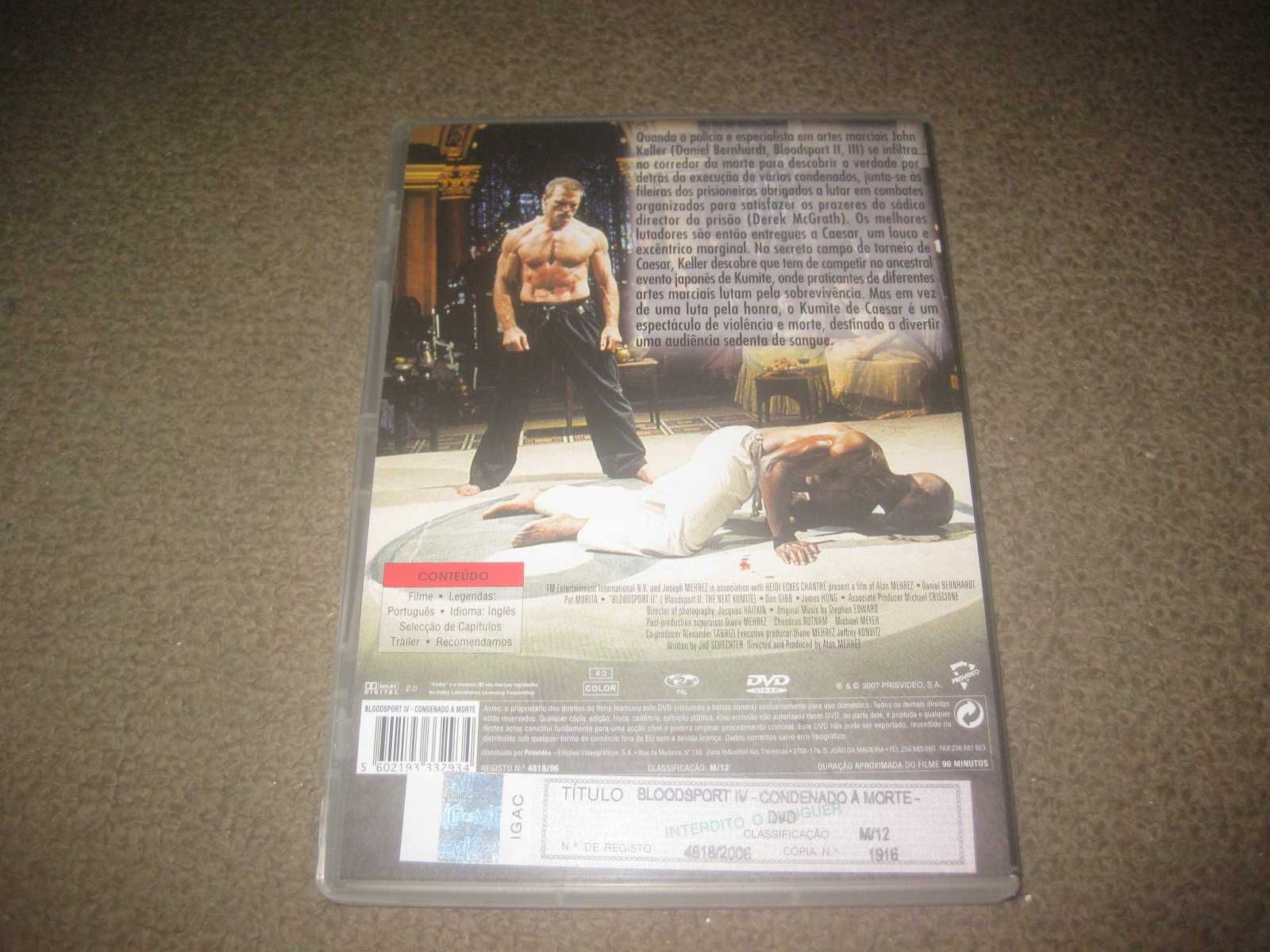 DVD "Bloodsport 4: Condenado á Morte" com Daniel Bernhardt/Raro!
