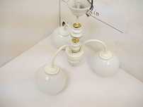 Lampa żyrandol biały ceramiczny wiszący 3 lampy klosze