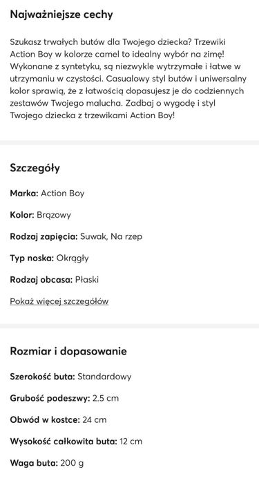Kozaki rozmiar 30