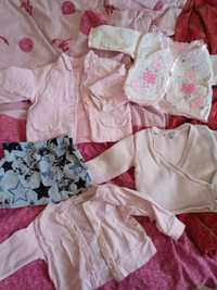Ubranka dla dziewczynki noworodka 0-6 mc komplet 5 szt +opaska