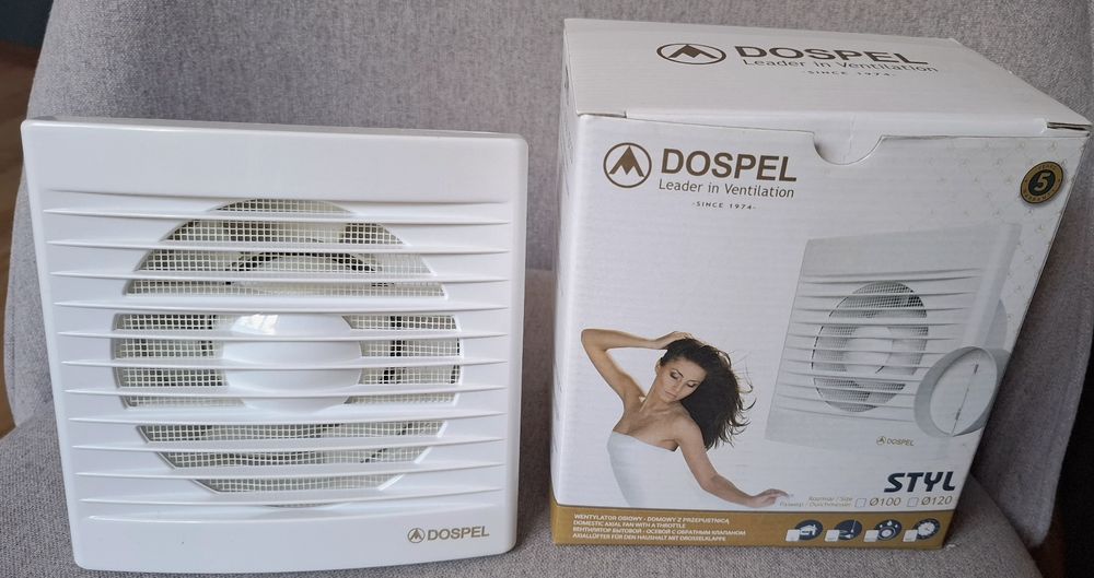 Wentylator łazienkowy 120 mm Sufitowy Ścienny 150m3/h timer klapka